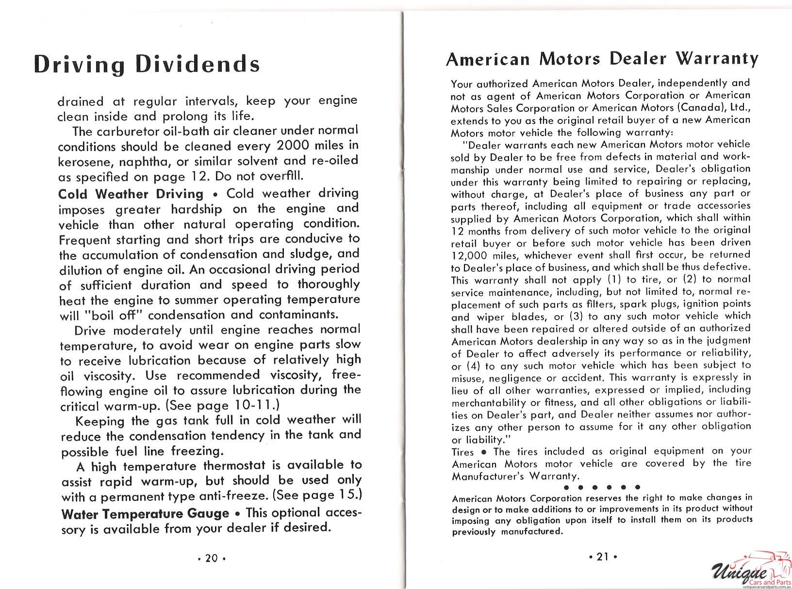 1957 Nash Metropolitan Owners Manual Page 9